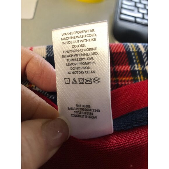 Members Mark Holiday 2-Piece Let it Snow Pajama Set Mens Size XL Red Plaid NEW - Picture 6 of 8